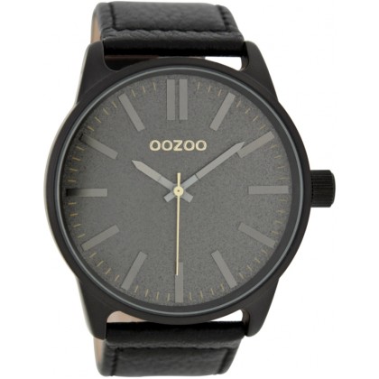 OOZOO Timepieces 48mm Black Leather Strap C7469